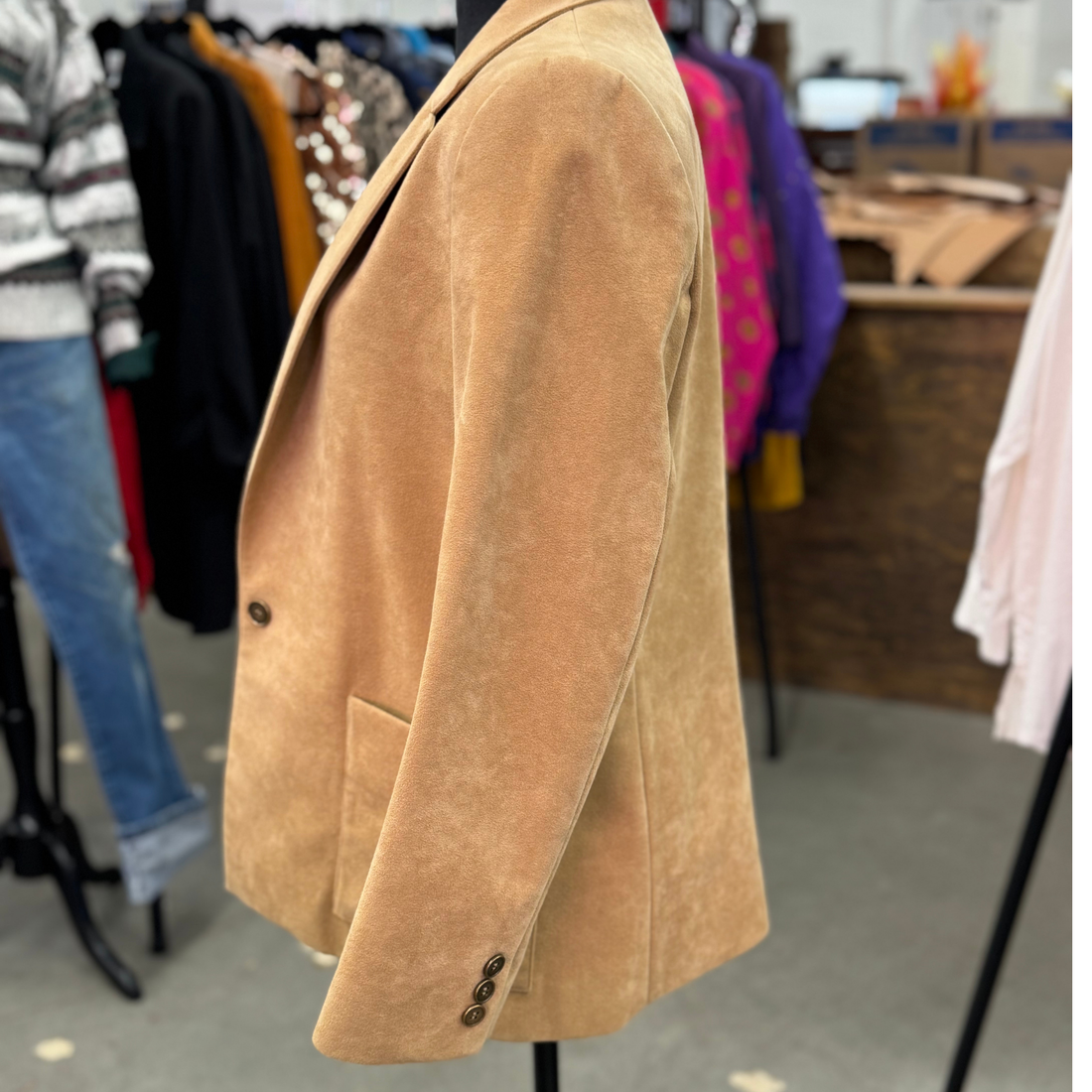 Faux Suede Blazer