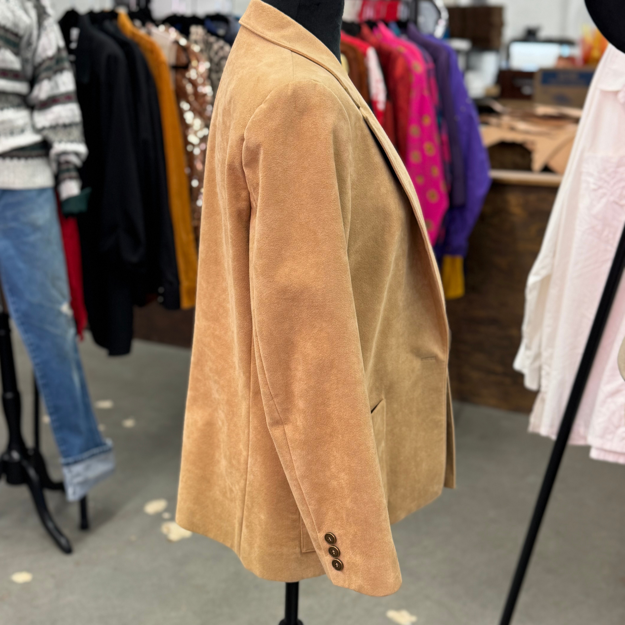Faux Suede Blazer