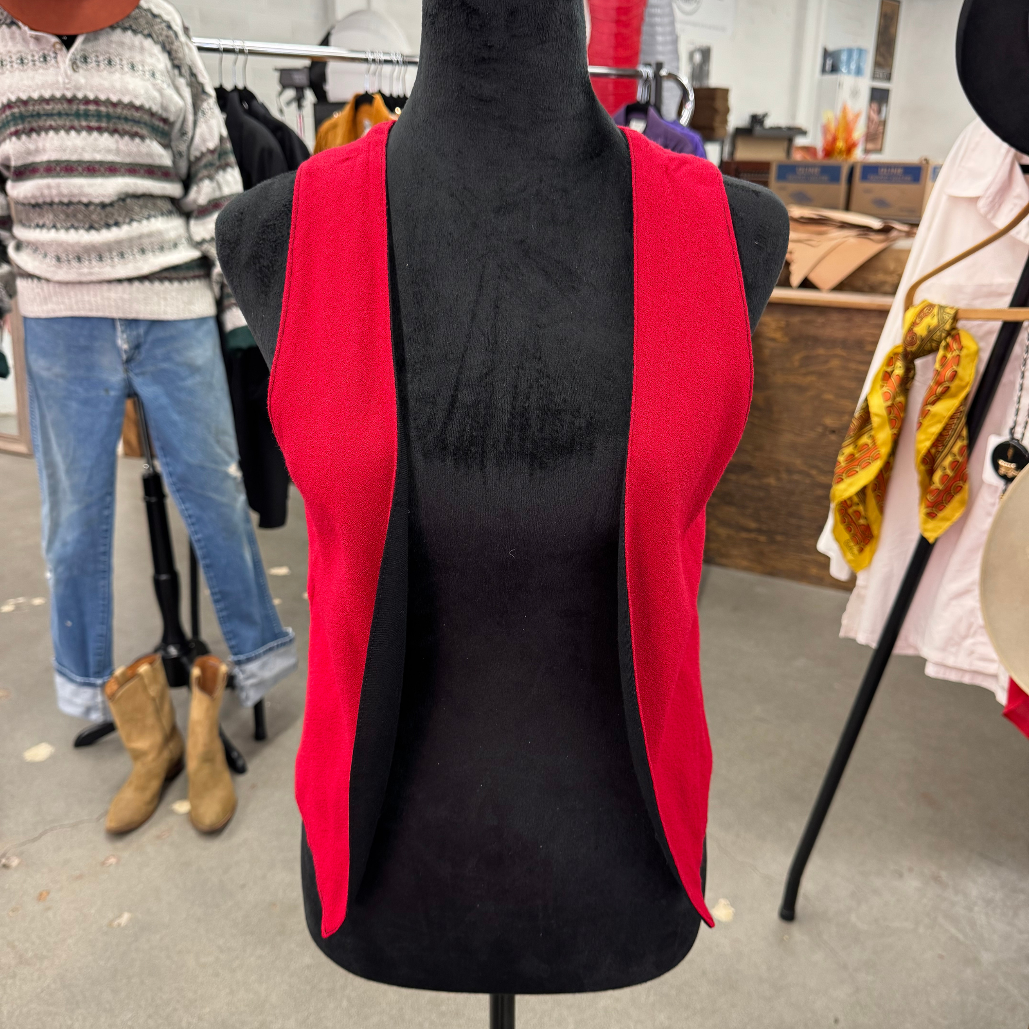 Vintage Handmade Reversible Red/Black Vest