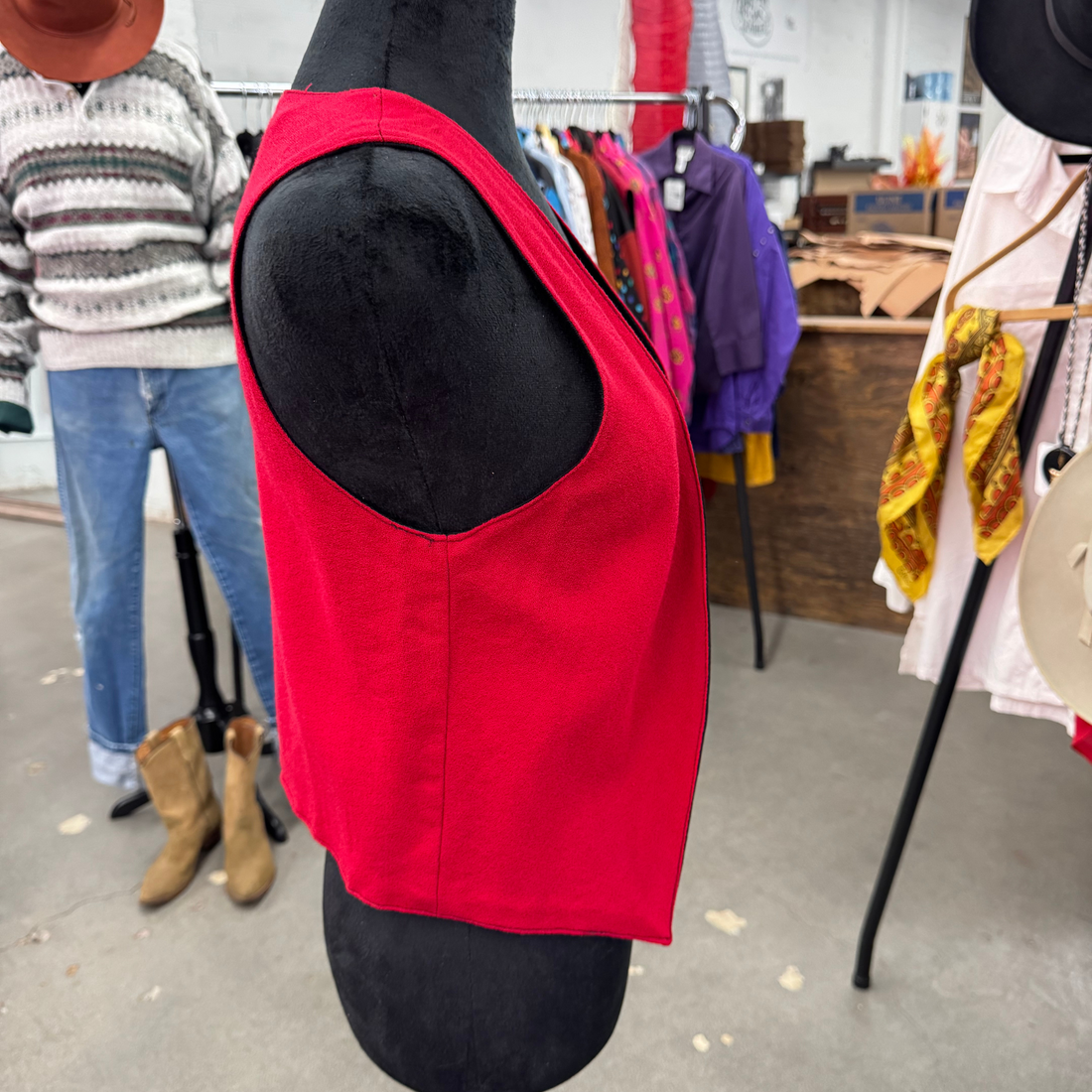 Vintage Handmade Reversible Red/Black Vest