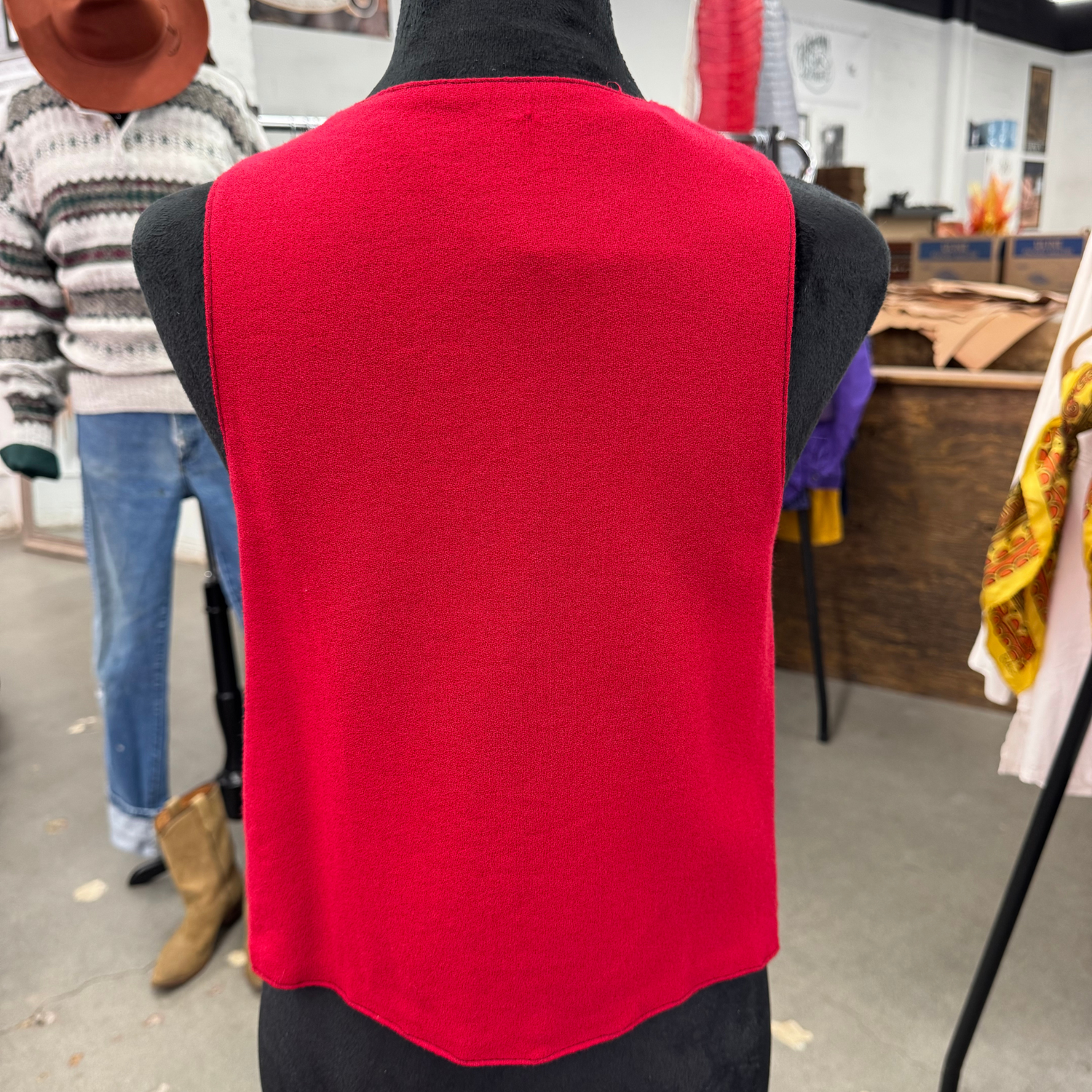 Vintage Handmade Reversible Red/Black Vest