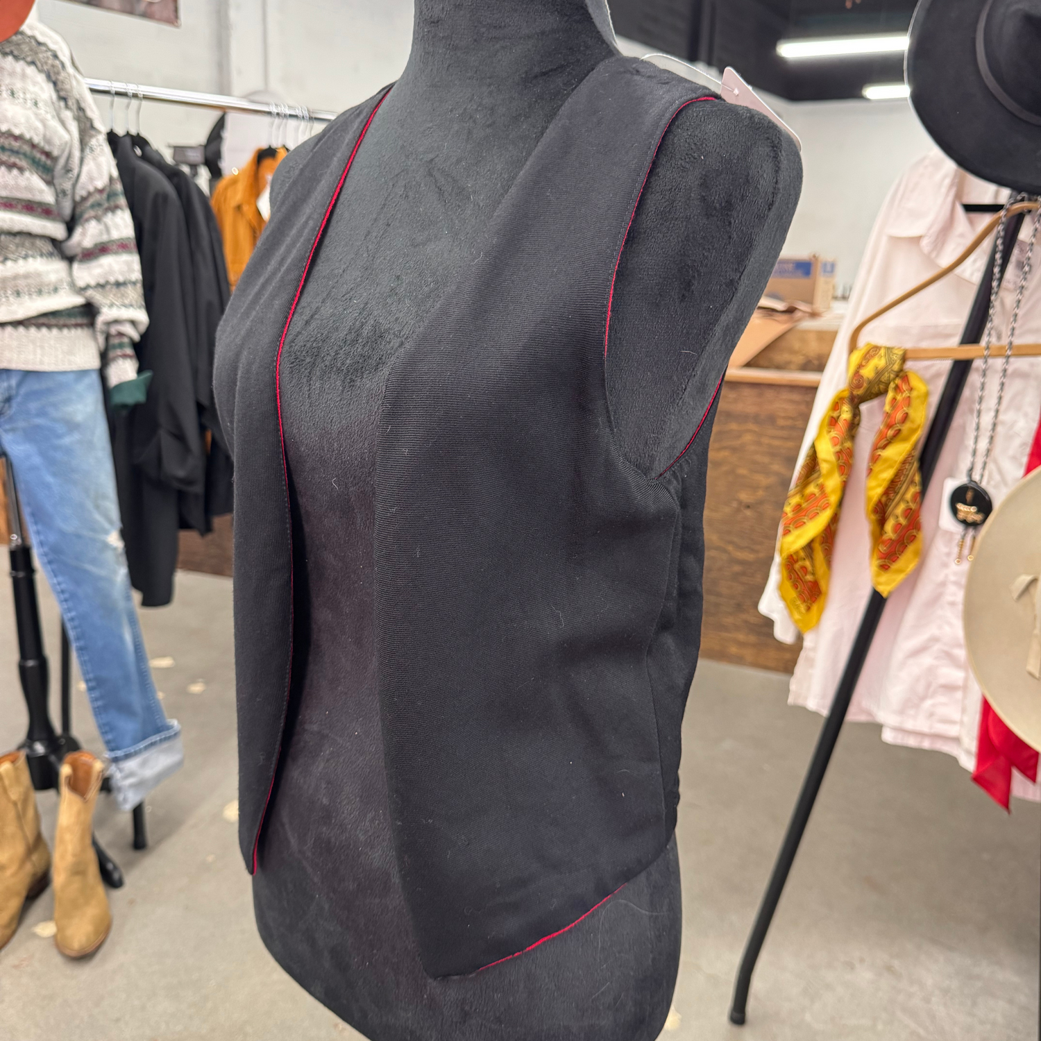 Vintage Handmade Reversible Red/Black Vest
