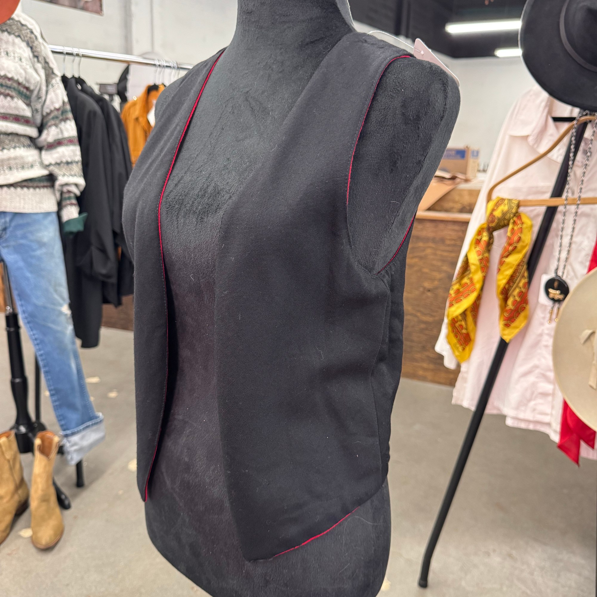 Vintage Handmade Reversible Red/Black Vest