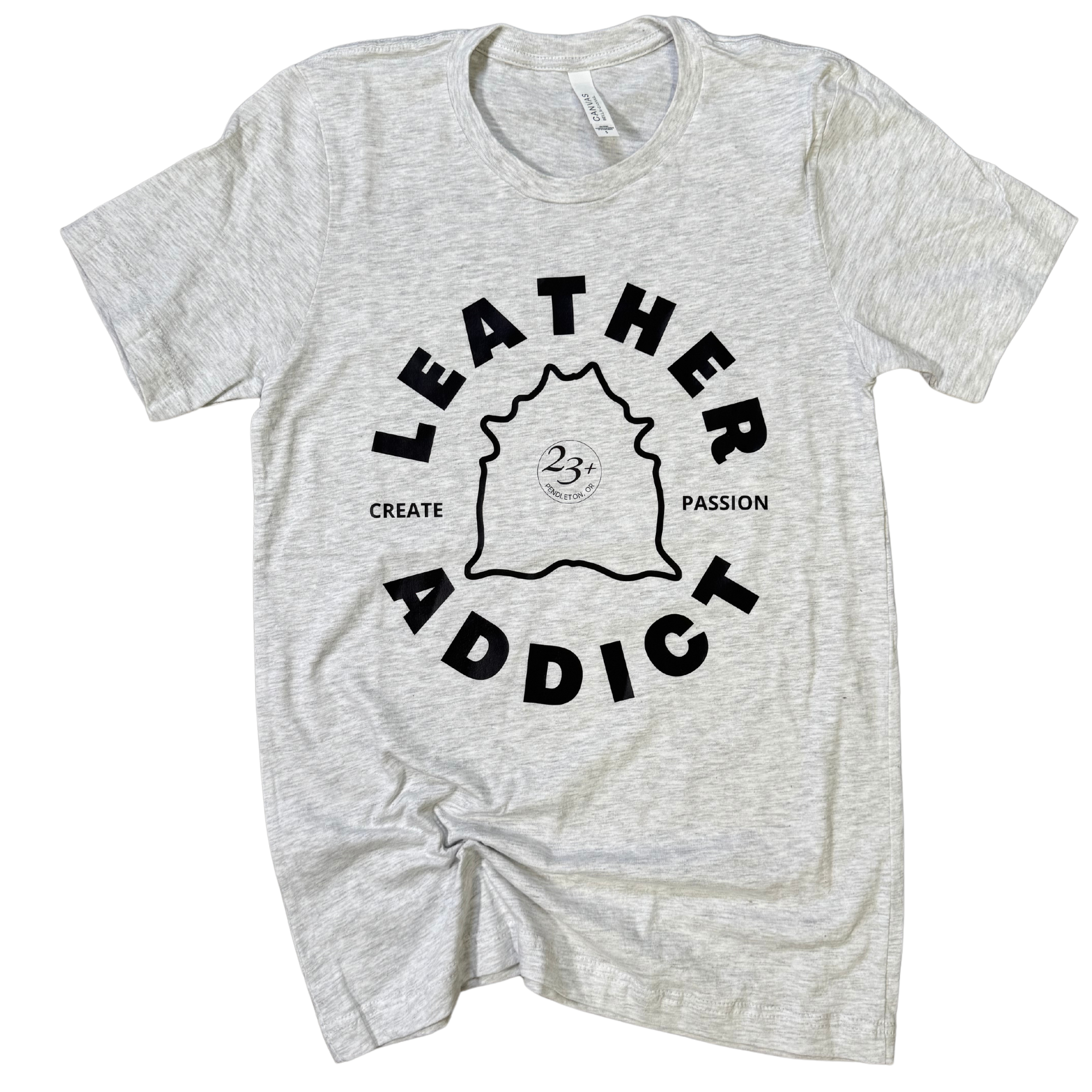 Leather Addict T-Shirt- Heather Gray
