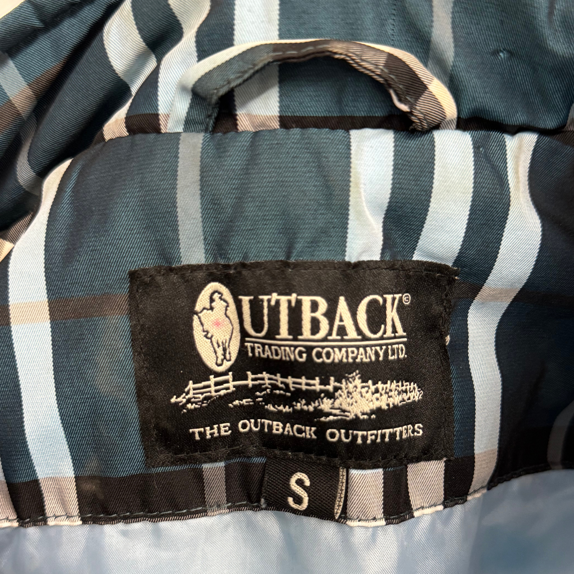 Outback Trading Co Plaid Blues/Black/White Quilted Vest