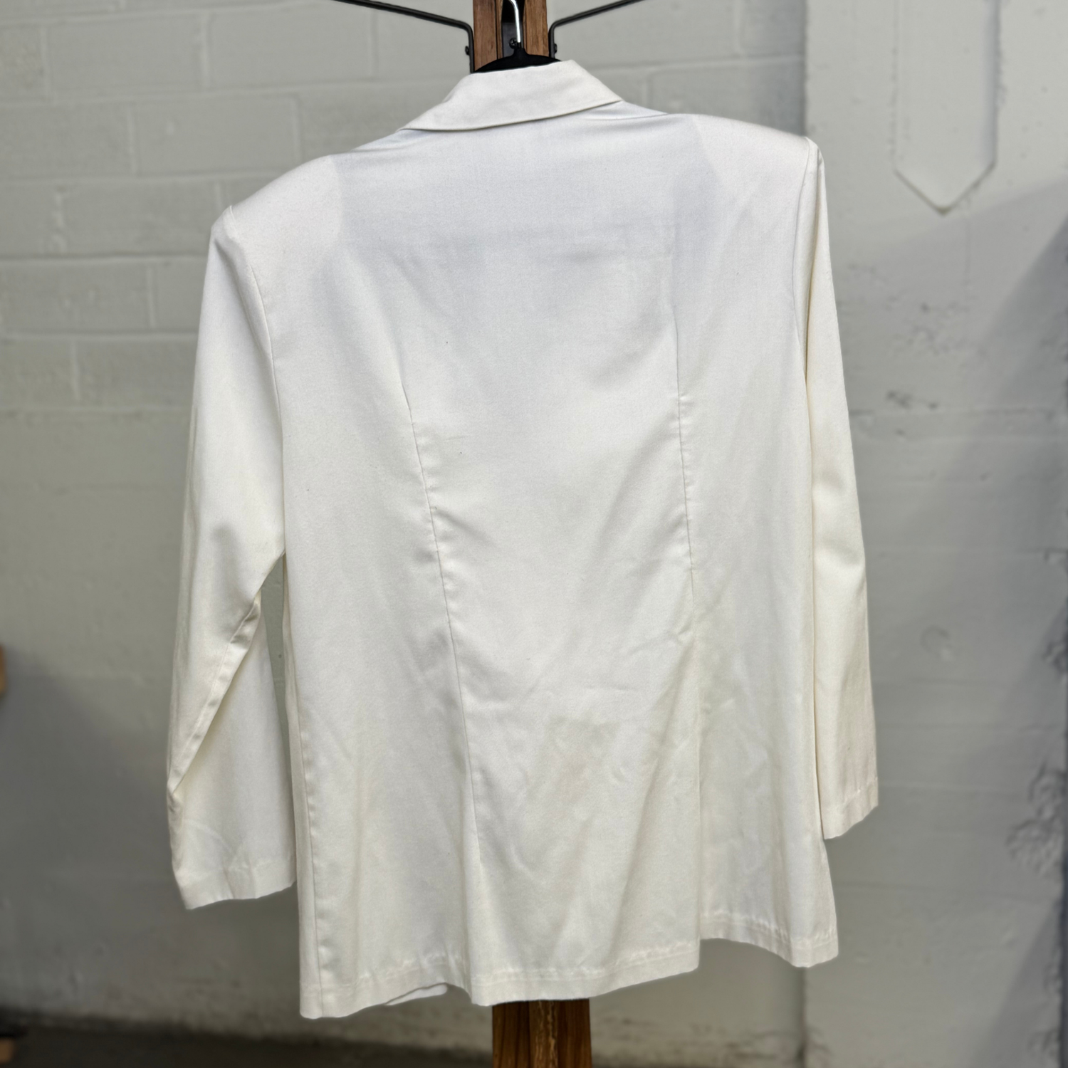 Vintage City Chic White Western Blazer with Fringe & Tribal Yoke- Made in USA- Large