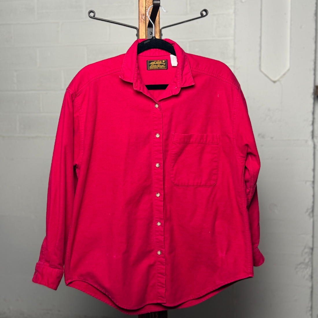 Vintage 1980s Eddie Bauer Deep Red Heavyweight Shirt – Made in USA