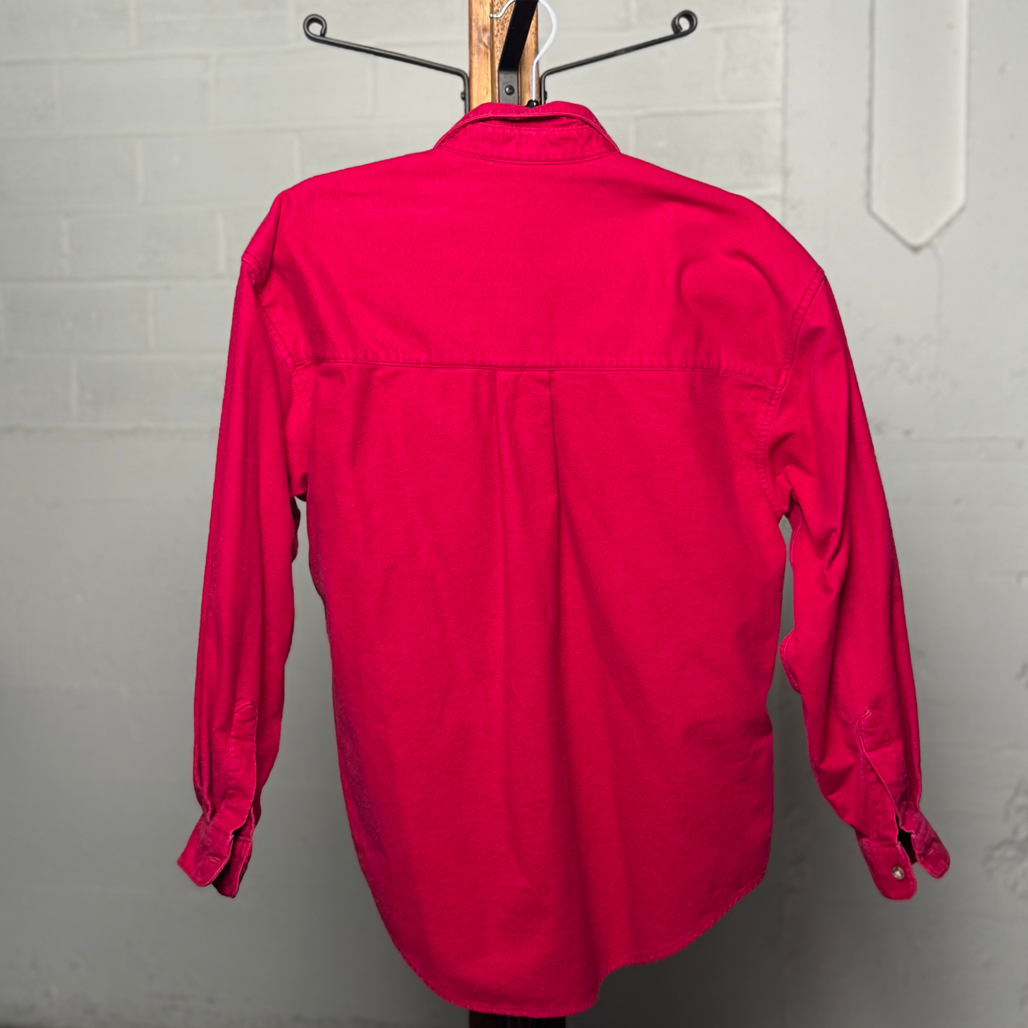 Vintage 1980s Eddie Bauer Deep Red Heavyweight Shirt – Made in USA