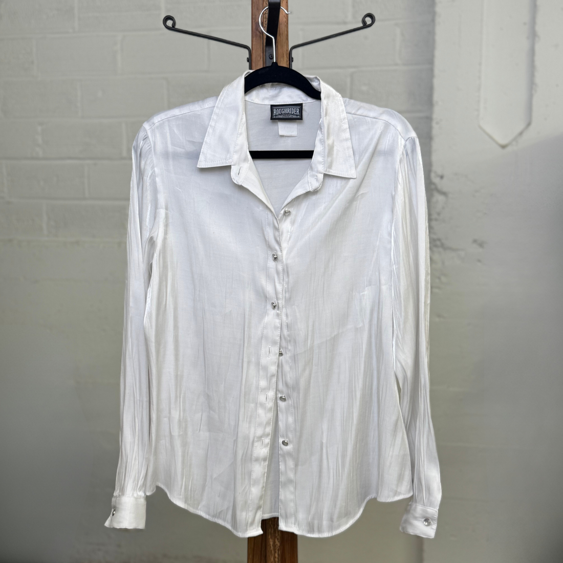 Vintage 1980s Roughrider by Circle White Western Shirt