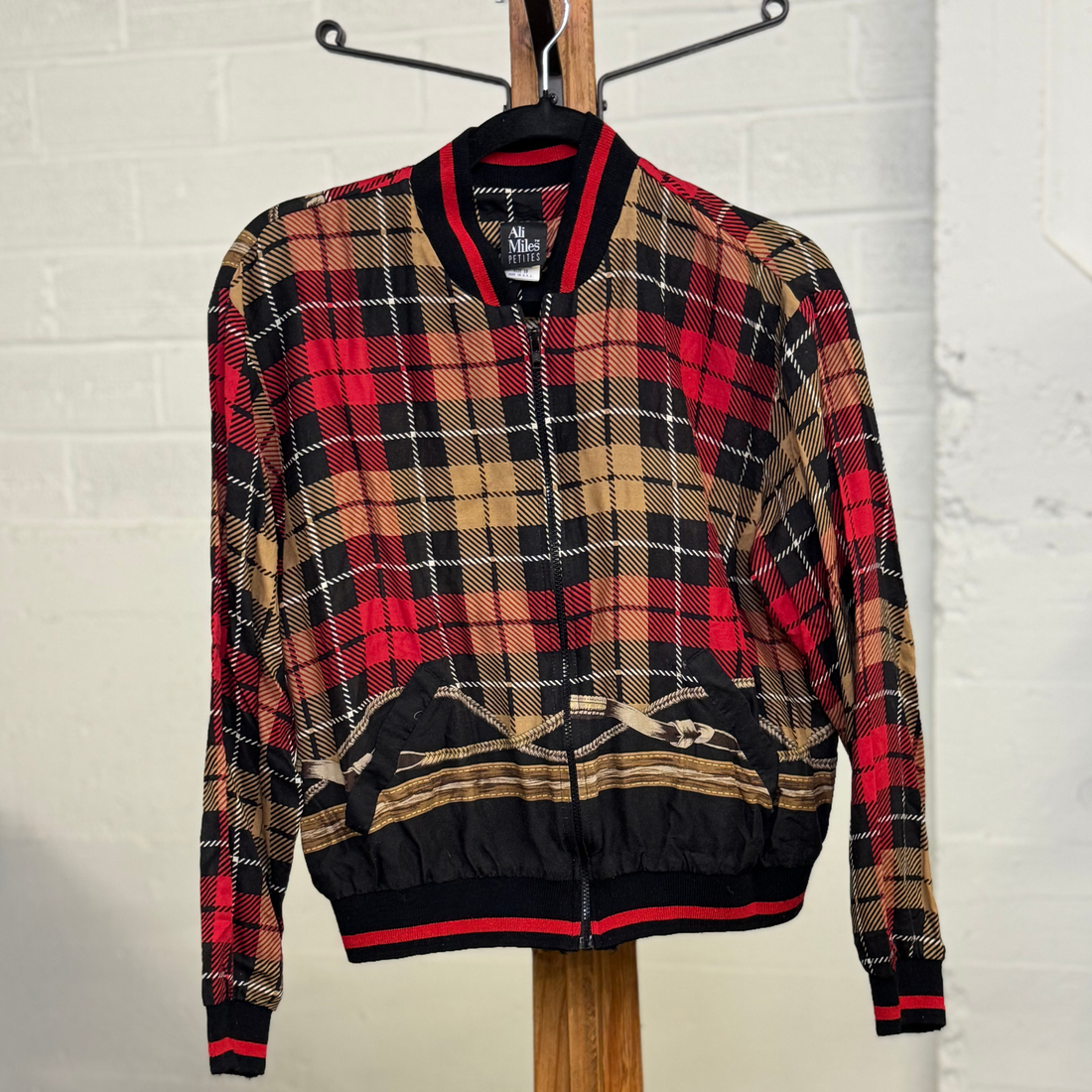 Vintage Ali Miles Petite Plaid Bomber Jacket – Made in USA