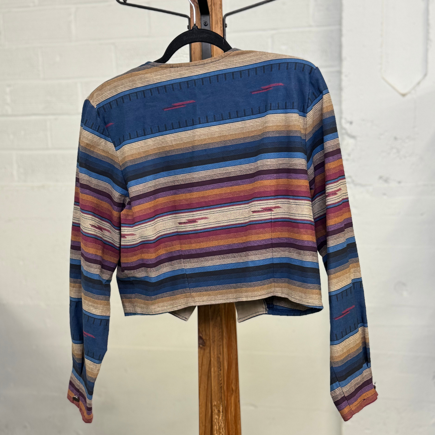 Vintage Circle T Striped Cropped Western Blazer