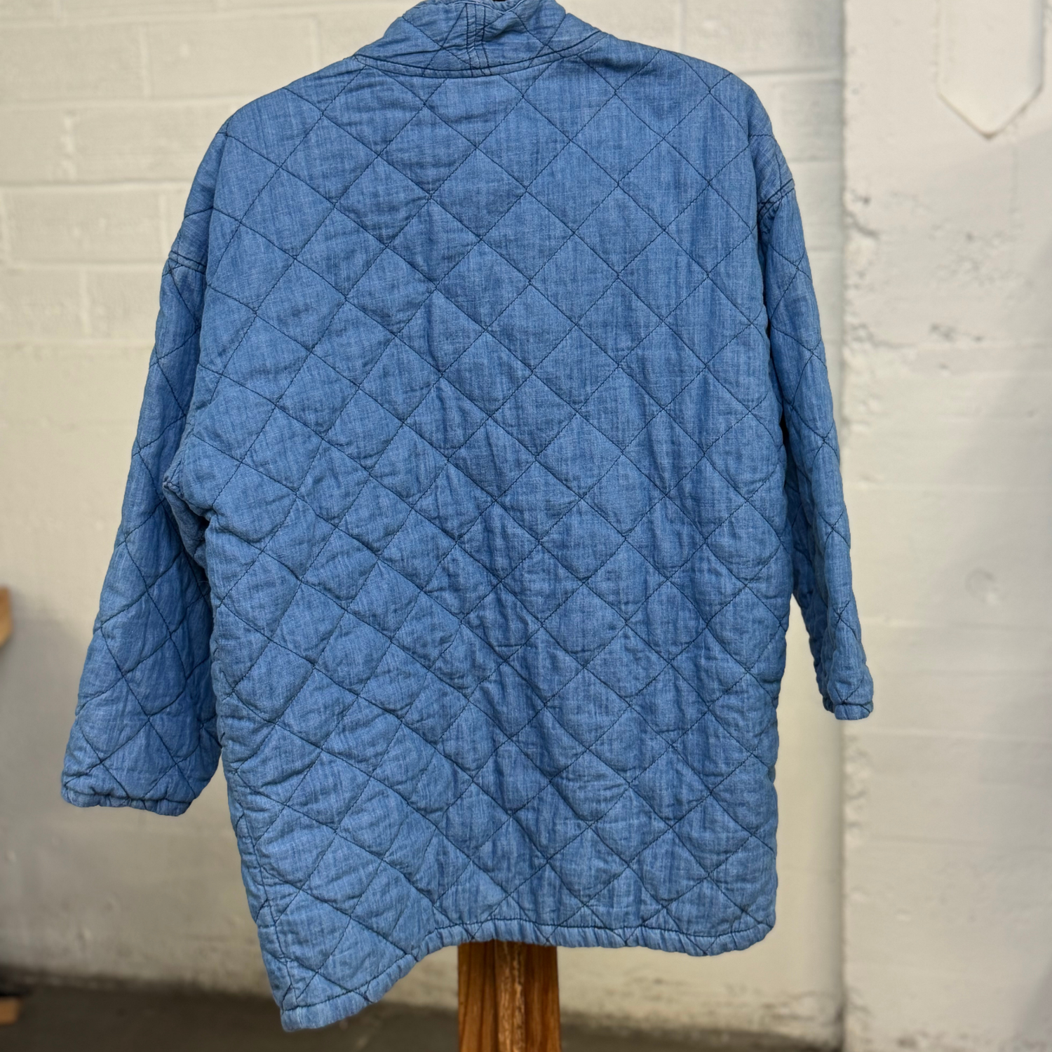 Vintage 100% Cotton Quilted Denim Jacket with Bandana Lining