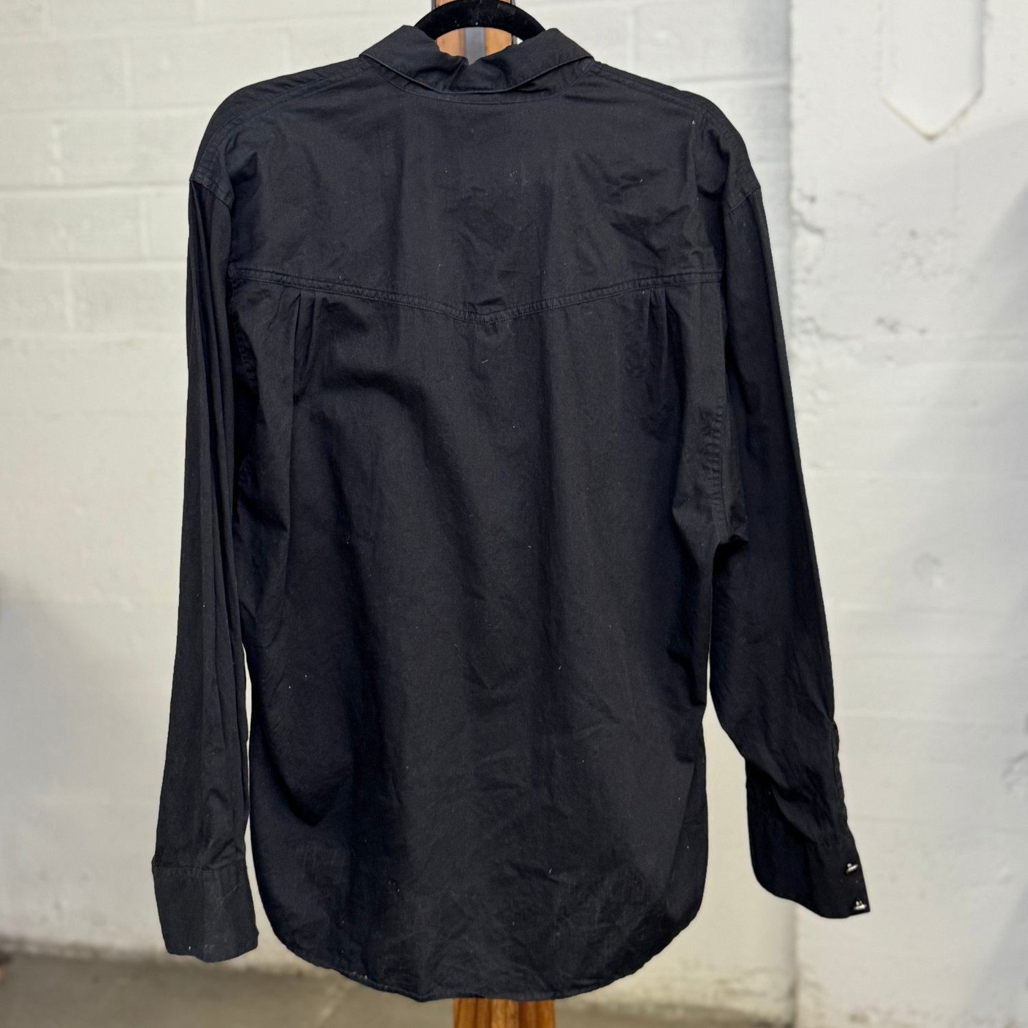 Vintage 90s Wrangler Black Ruffle Western Shirt