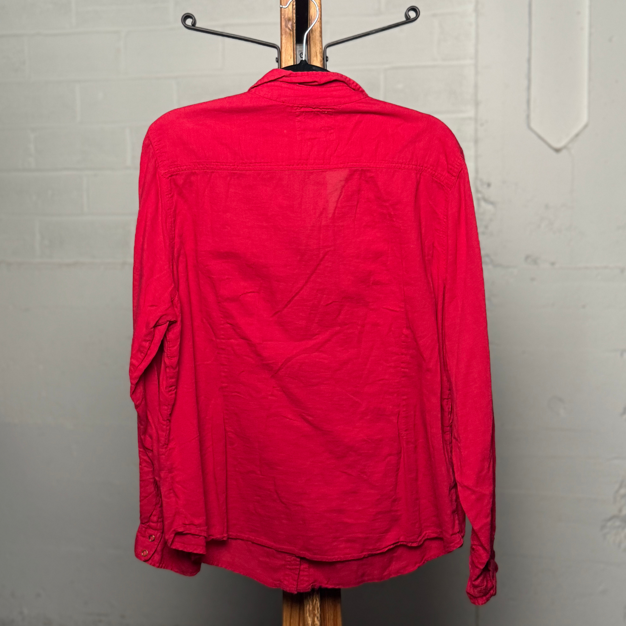 Vintage 2000s Overdrive Red Western Shirt with Studded Pockets