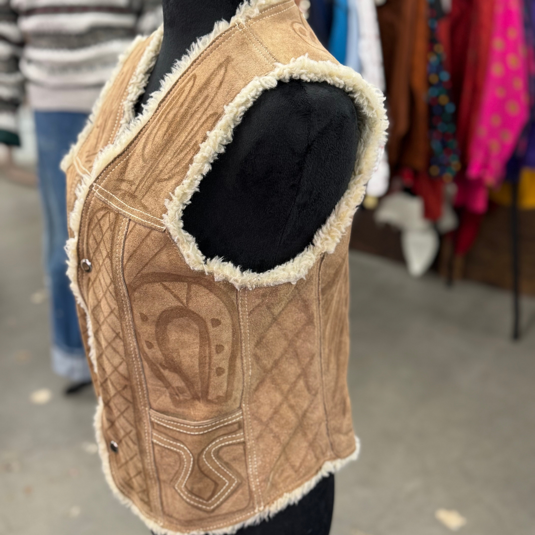 Vintage 70s Leather Sherpa Vest