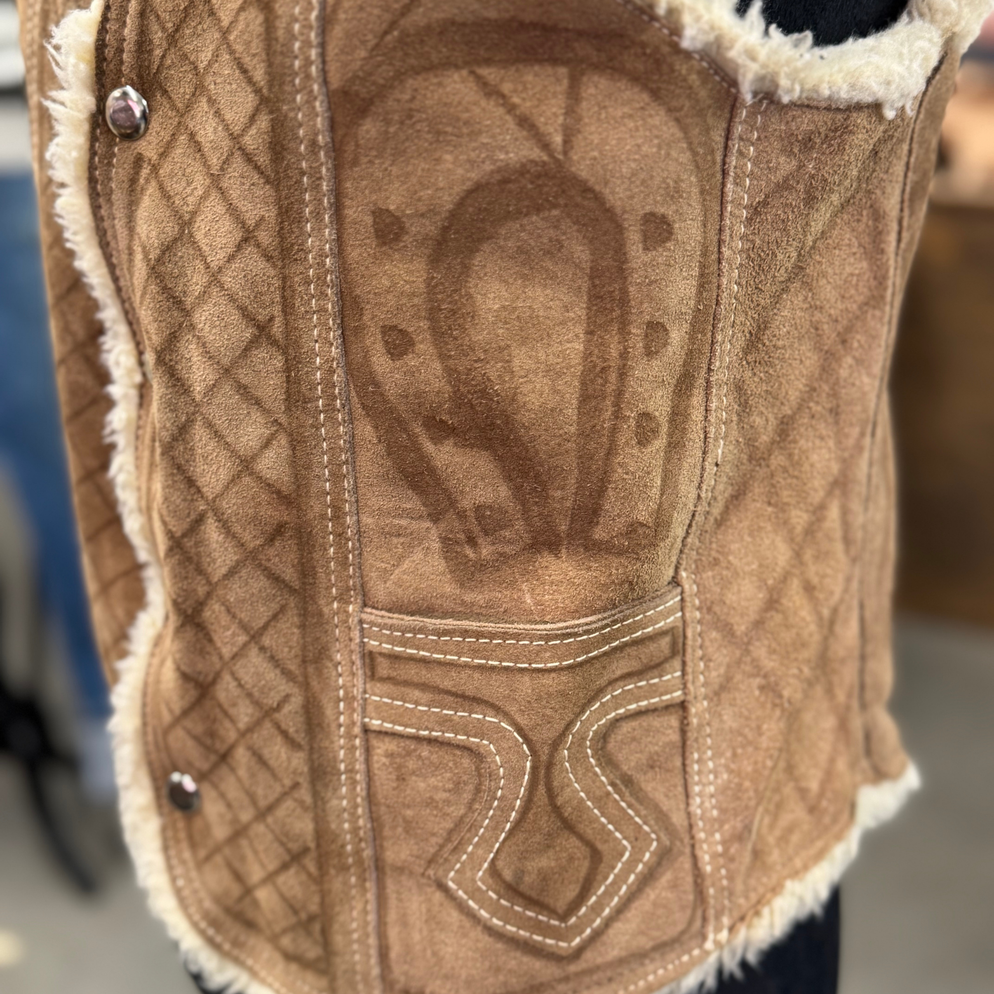 Vintage 70s Leather Sherpa Vest