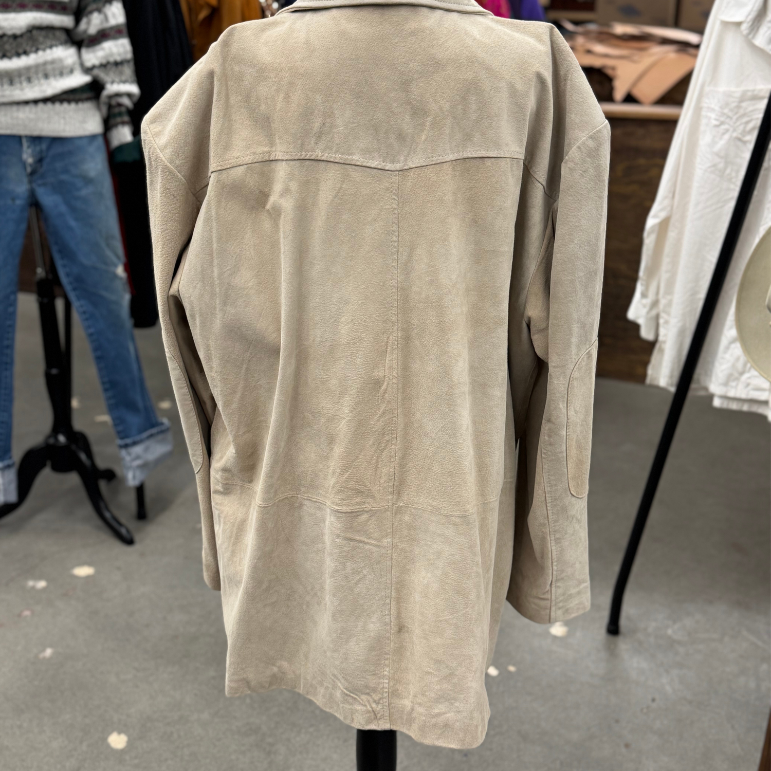 Vintage 80s Beige Suede Blazer