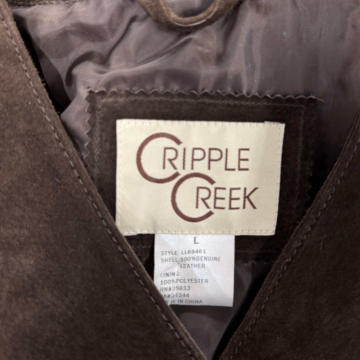Vintage 80s Cripple Creek Brown Fringe Suede Jacket