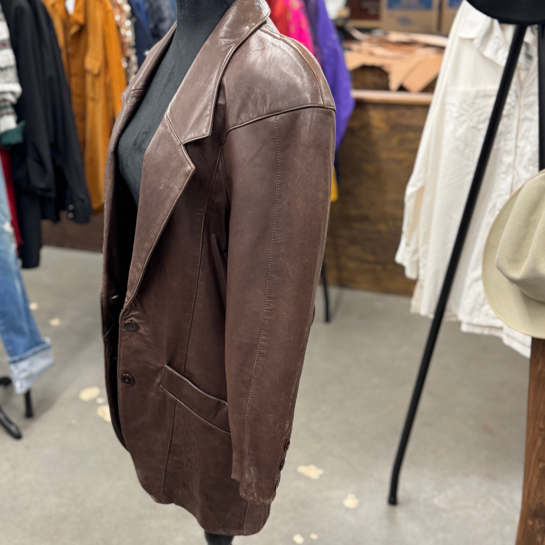 Vintage 80s Michael Hoban North Beach Leather Blazer