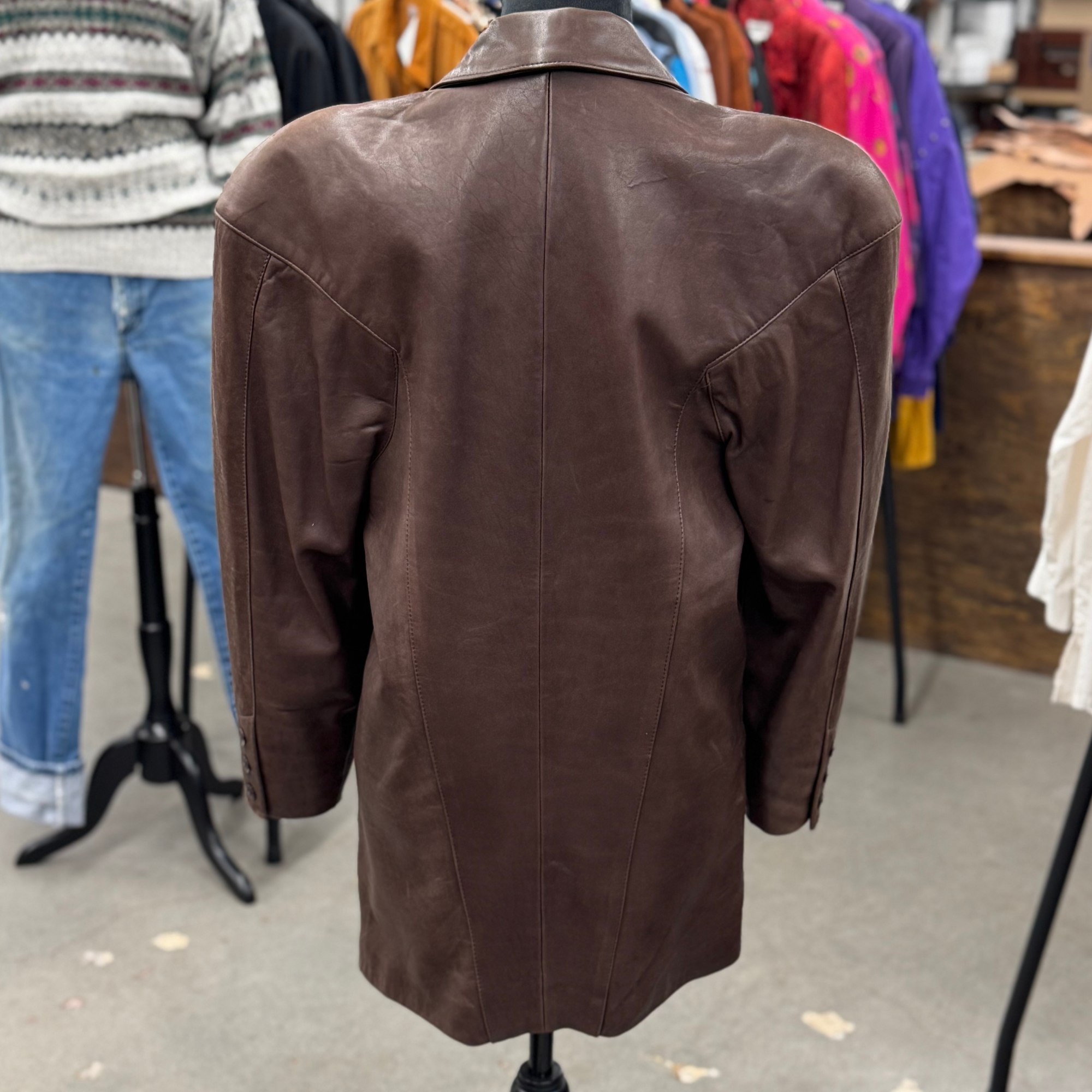 Vintage 80s Michael Hoban North Beach Leather Blazer