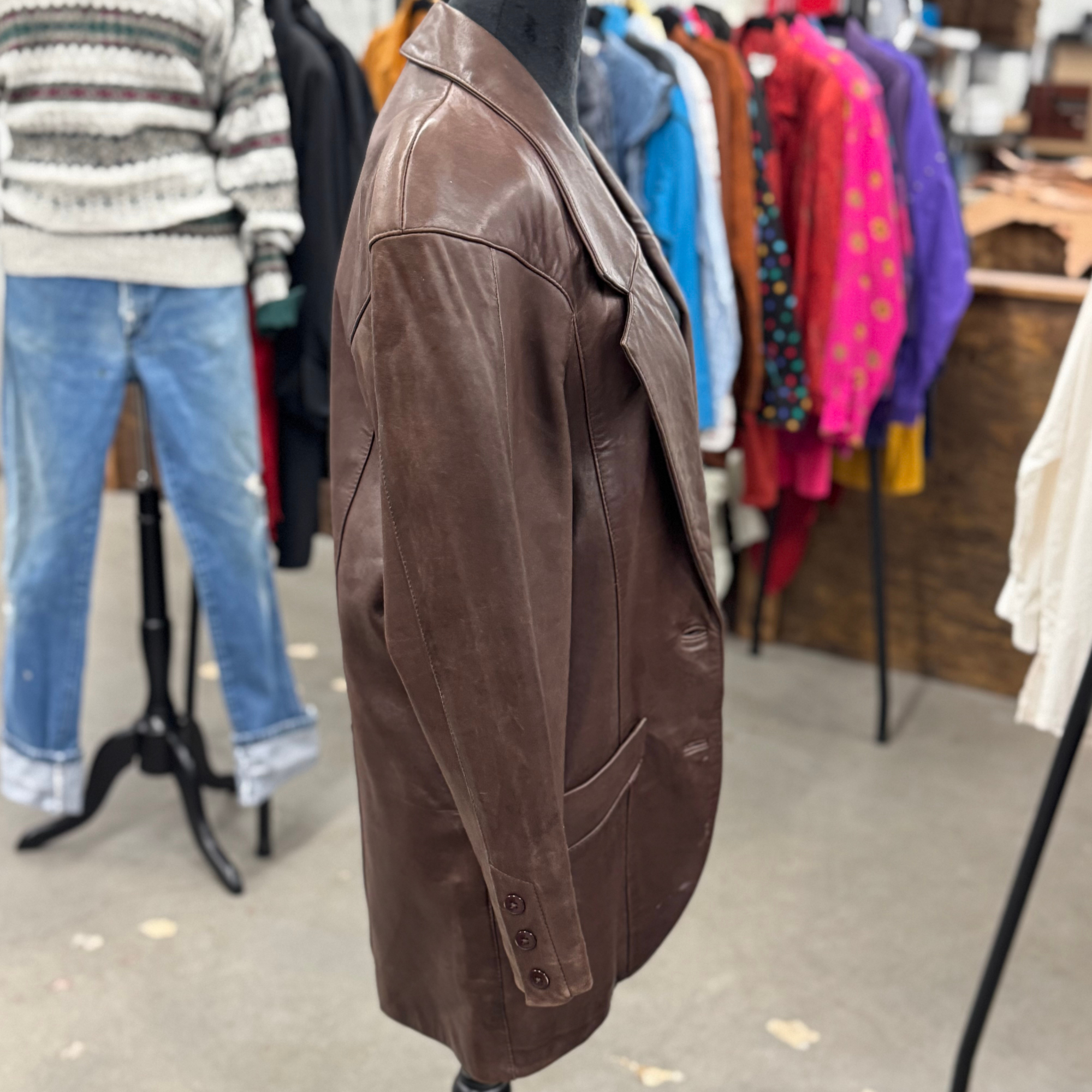 Vintage 80s Michael Hoban North Beach Leather Blazer