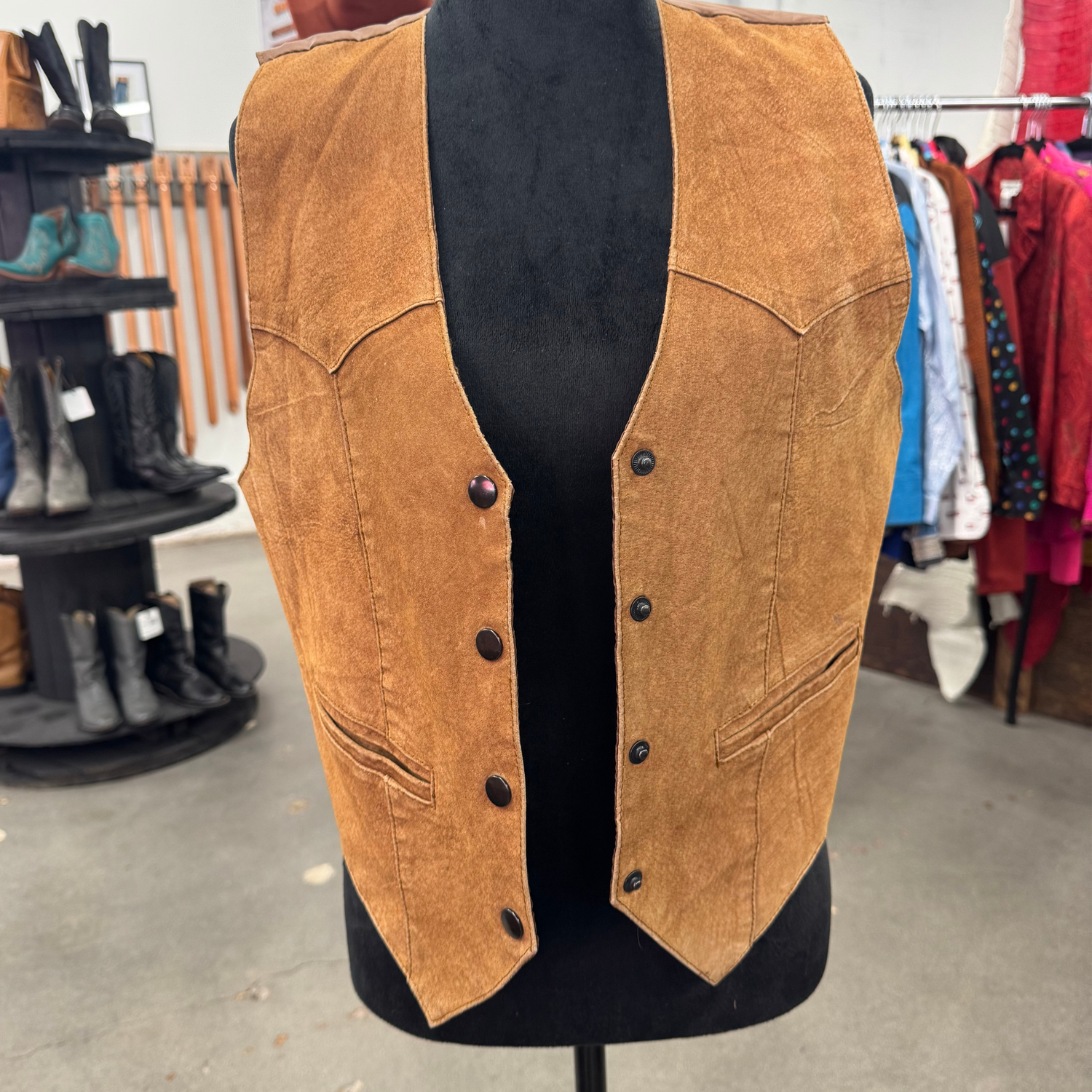 Vintage 80s Suede Brown Vest