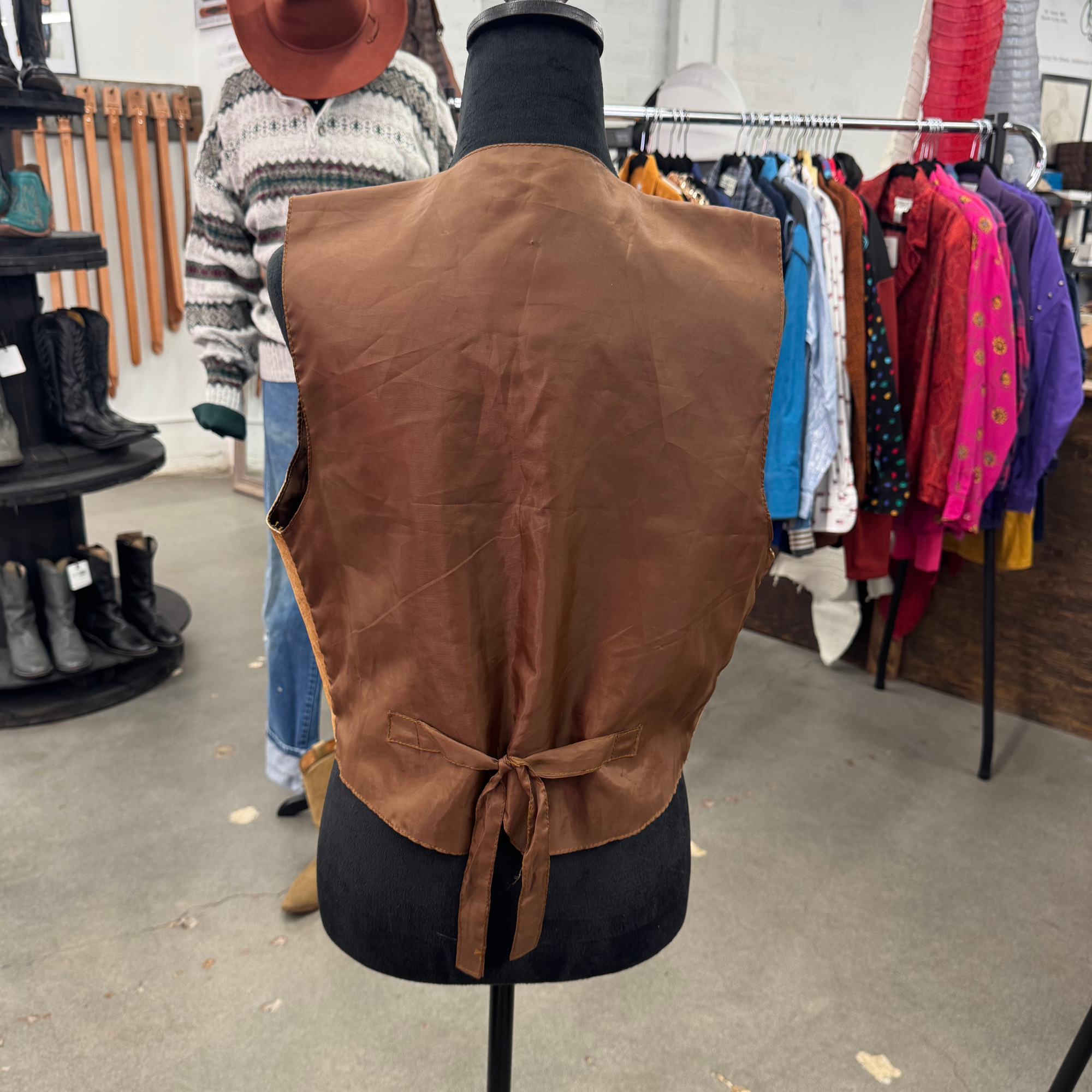 Vintage 80s Suede Brown Vest