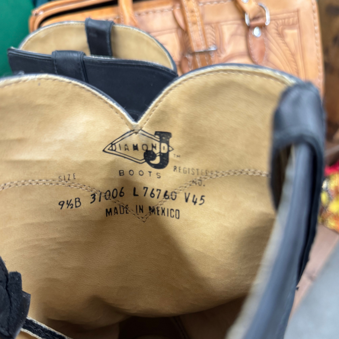 Vintage Black Diamond J Cowboy Boots