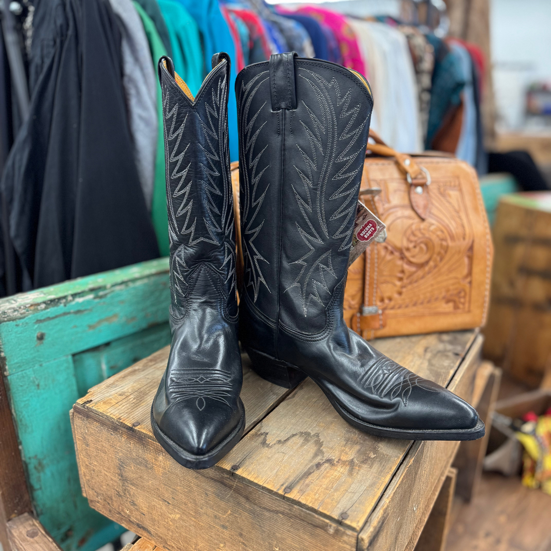 Vintage Black Nocona Cowboy Boots