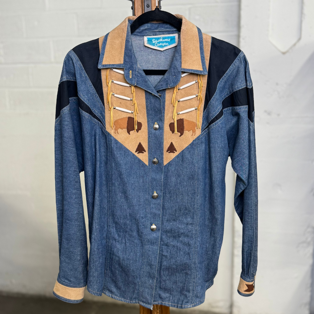 Vintage Southwest Canyon Buffalo Western Denim Shirt