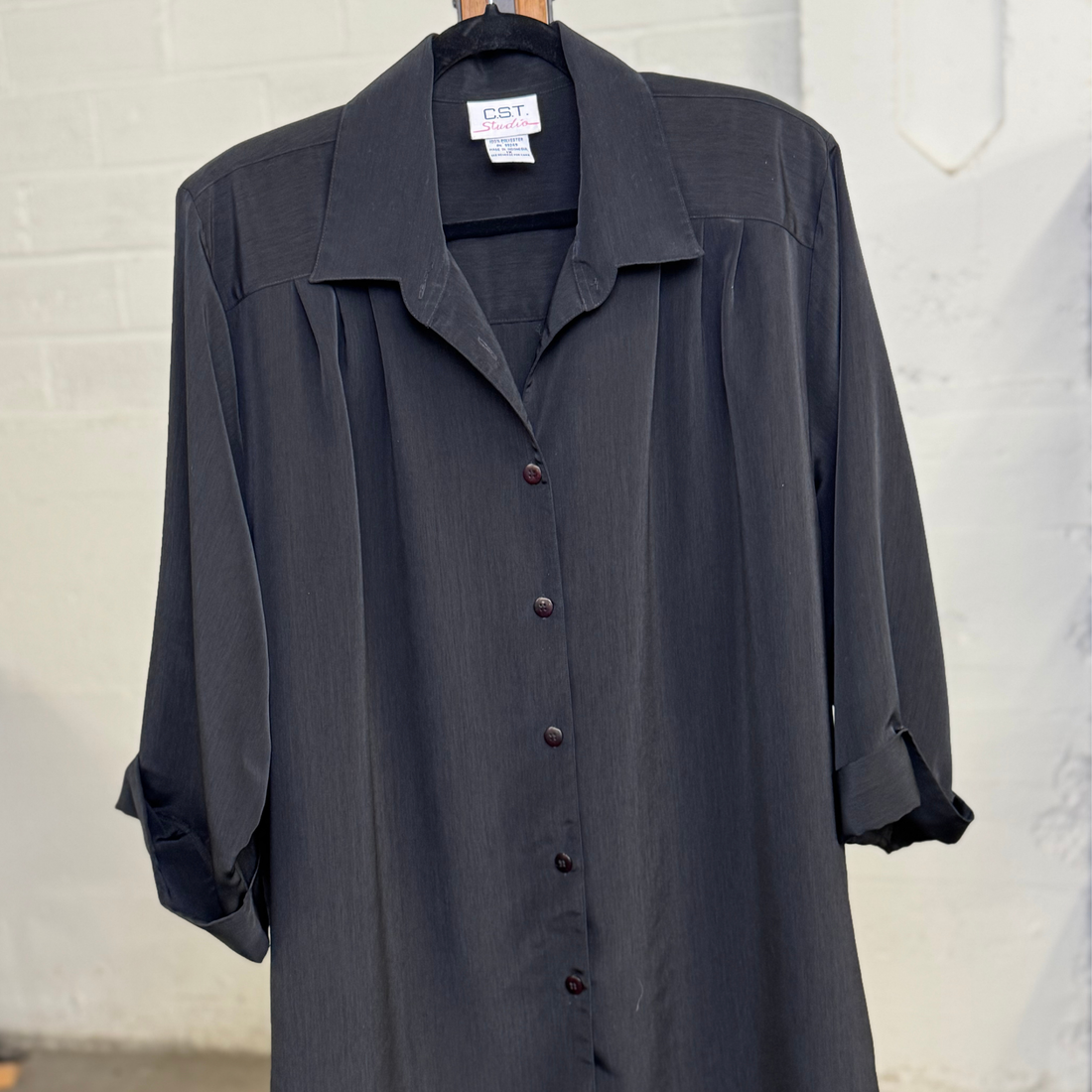 Vintage C.S.T. Studio Black Button Down Shirt