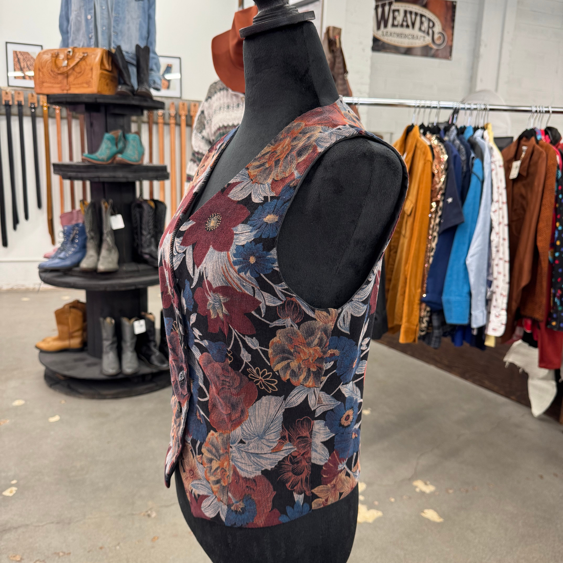 Vintage Corduroy Flower Vest