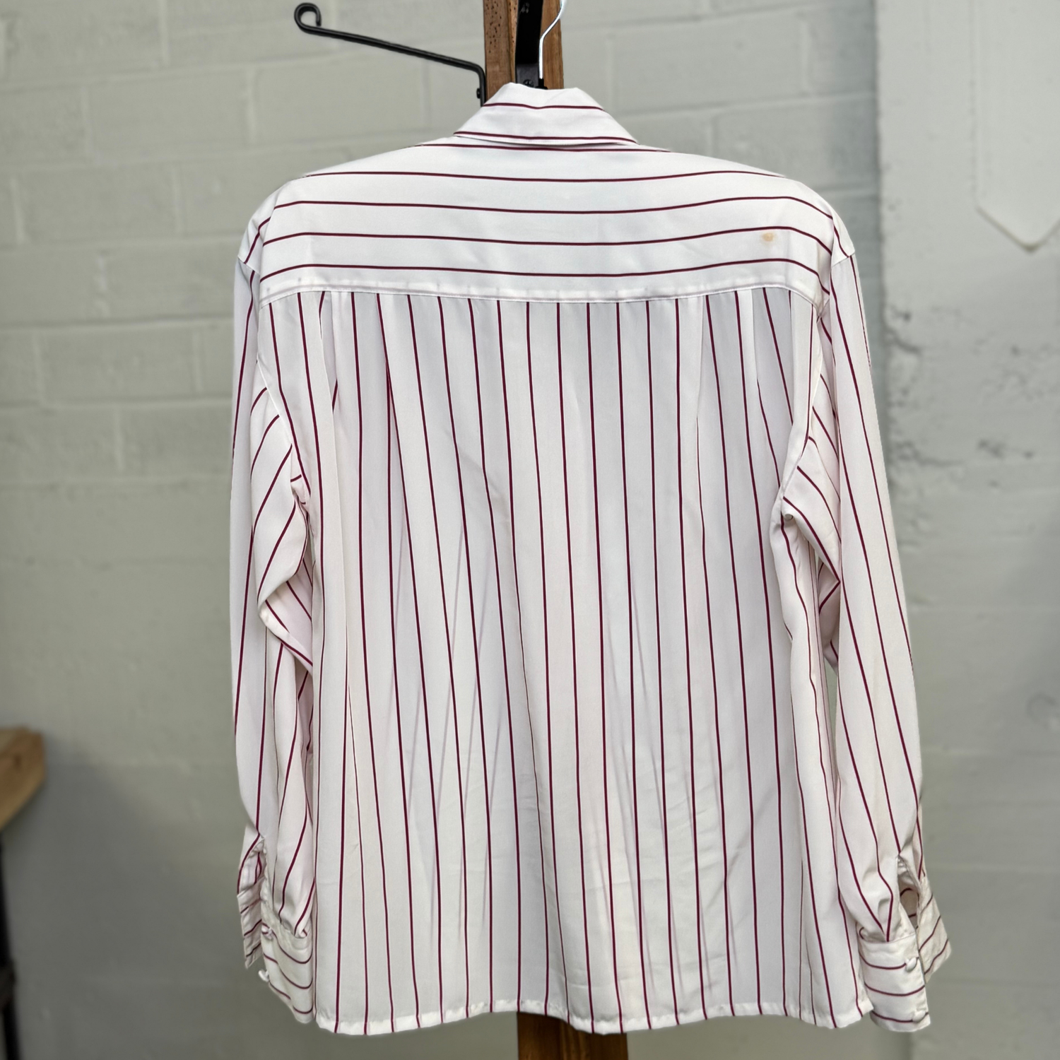 Vintage 80s Jacques Vert White & Pink Stripe Blouse