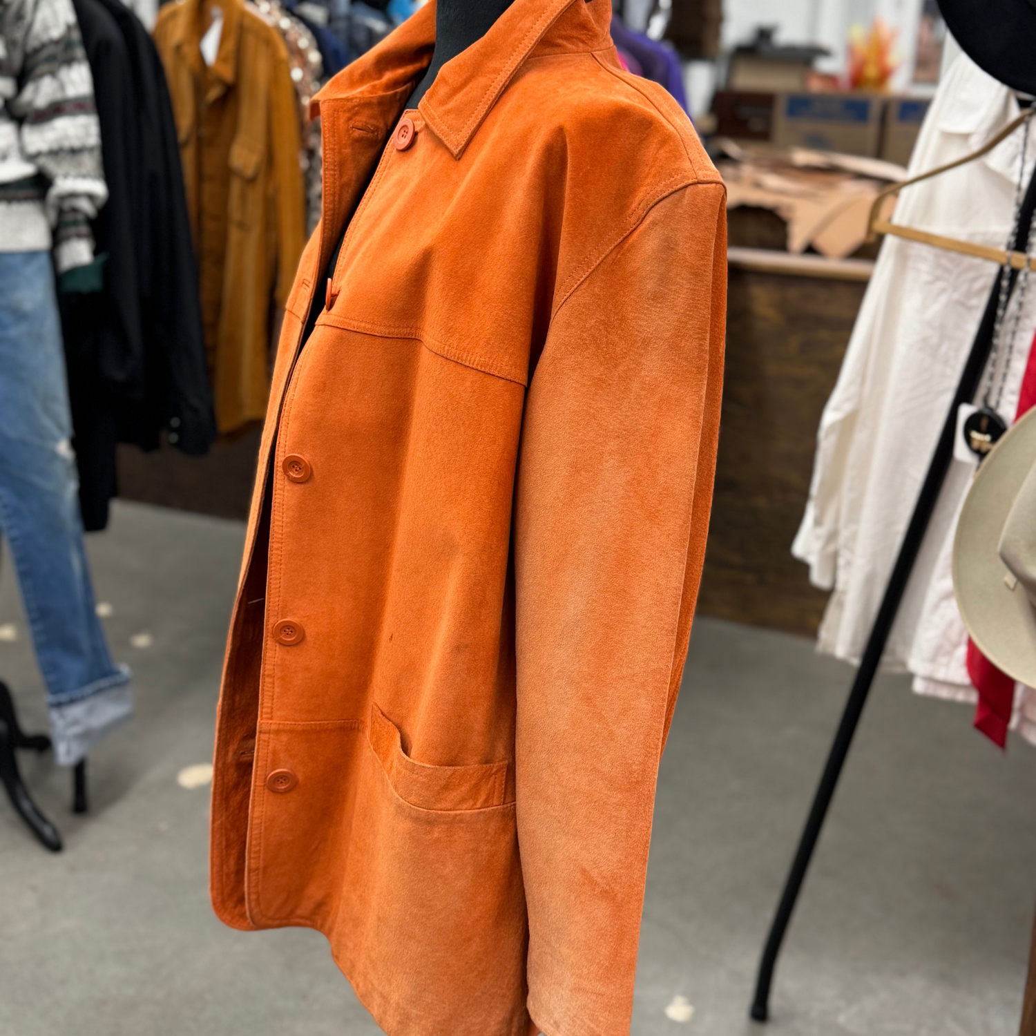 Vintage Orange Suede Coat