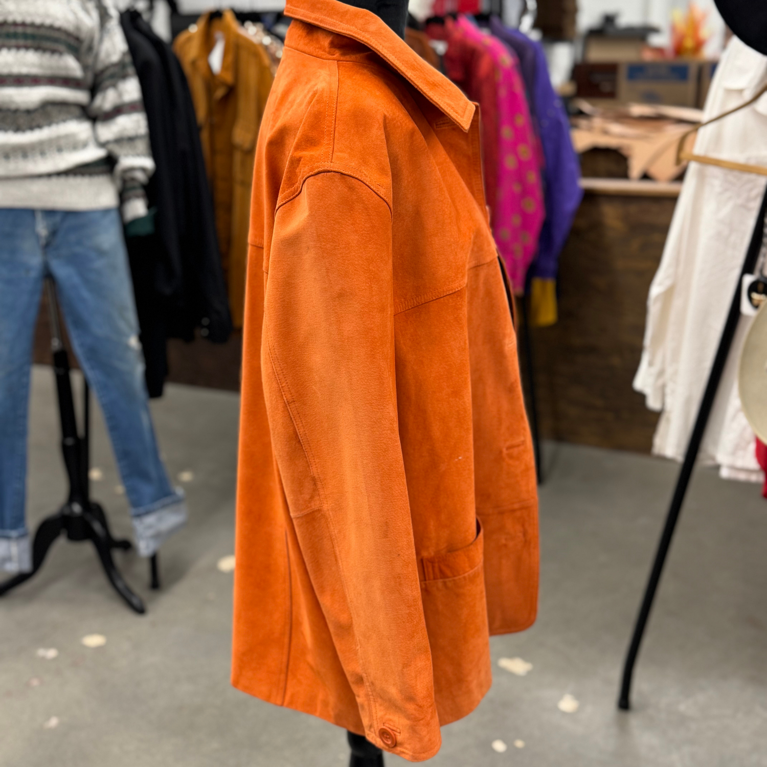 Vintage Orange Suede Coat