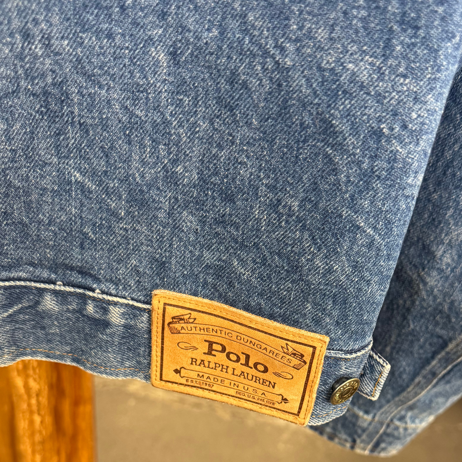 Vintage Polo Ralph Lauren Denim Jacket with Corduroy Collar – Made in USA – Size L