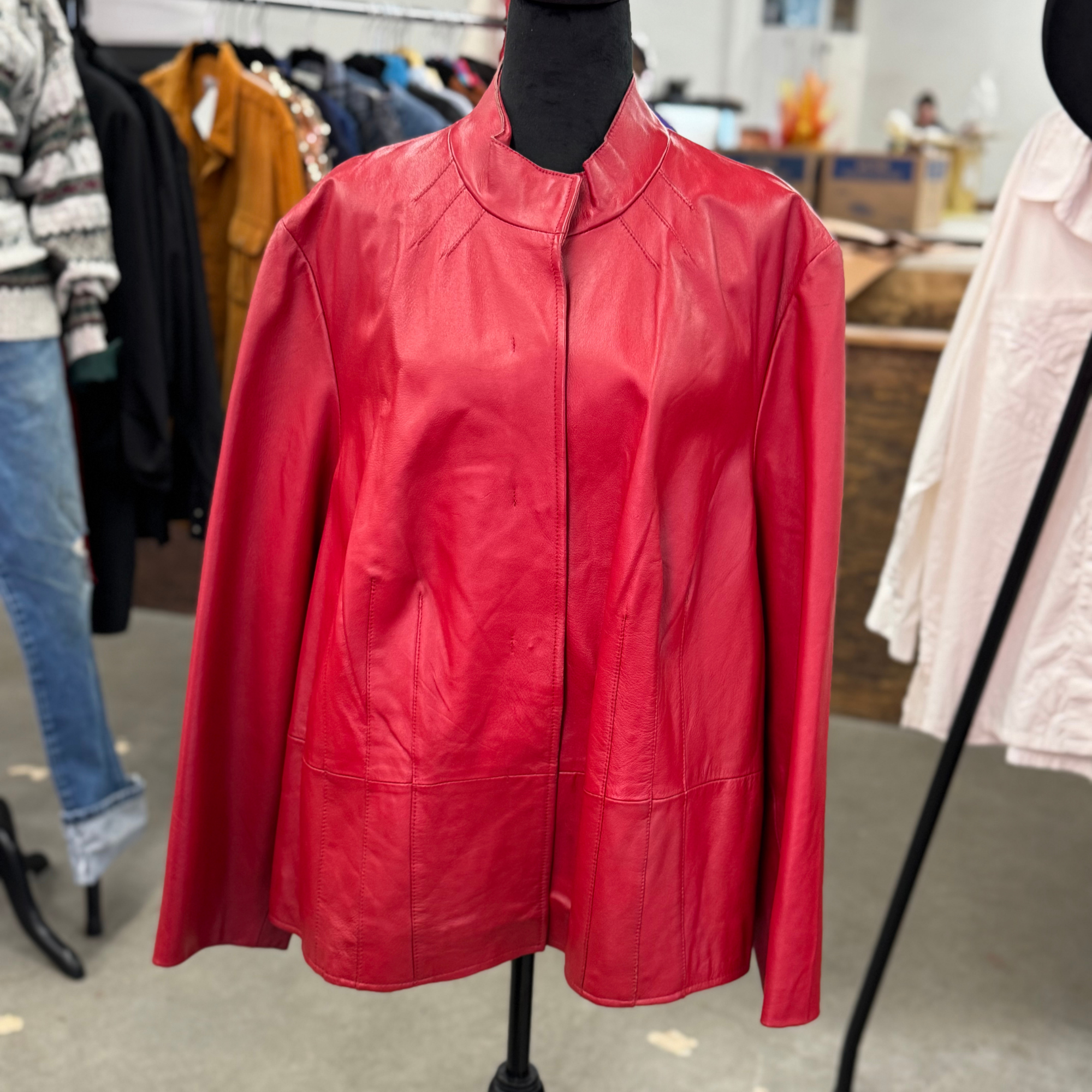Vintage Red Leather Jacket