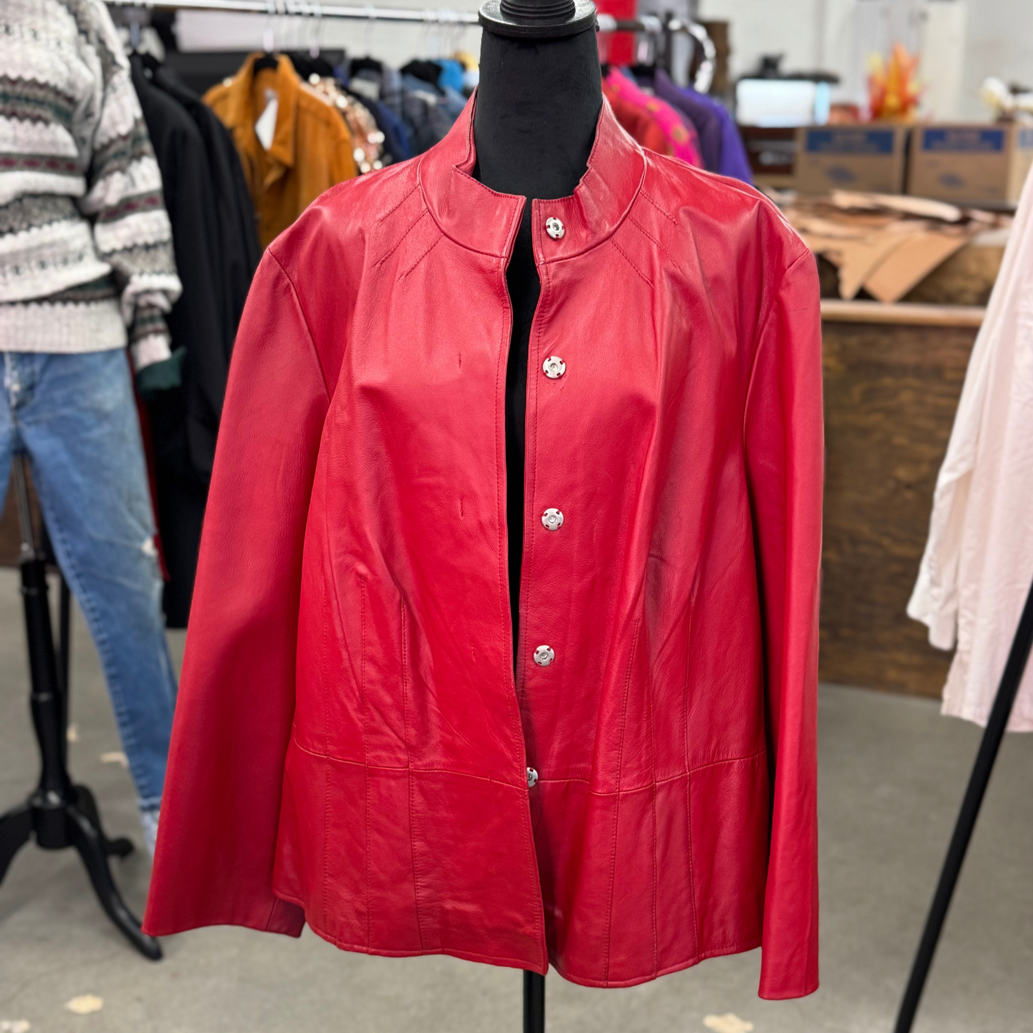 Vintage Red Leather Jacket
