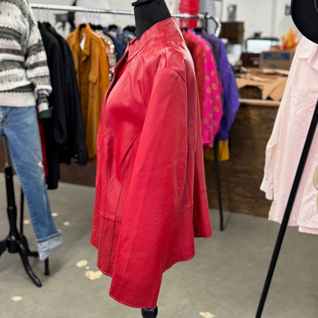 Vintage Red Leather Jacket