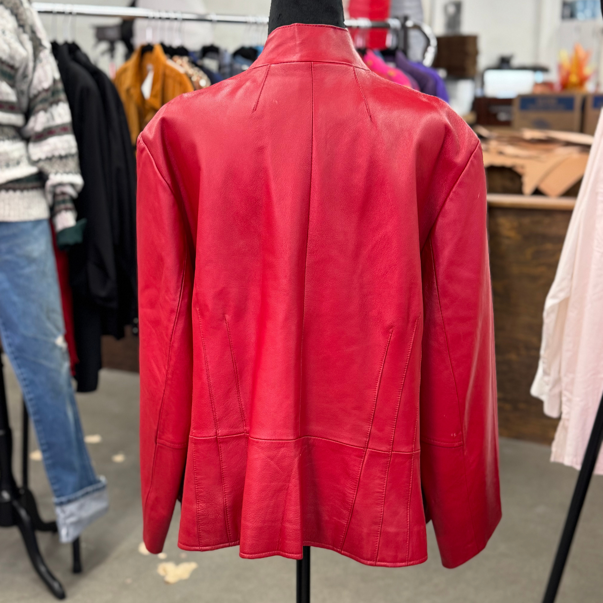 Vintage Red Leather Jacket
