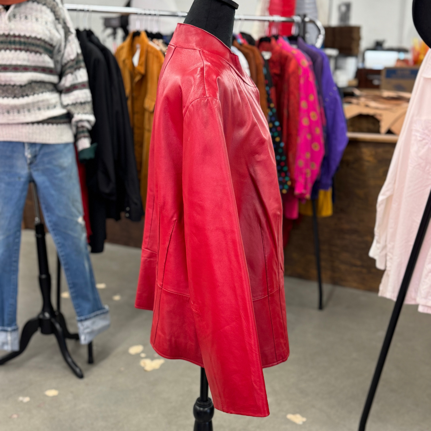 Vintage Red Leather Jacket