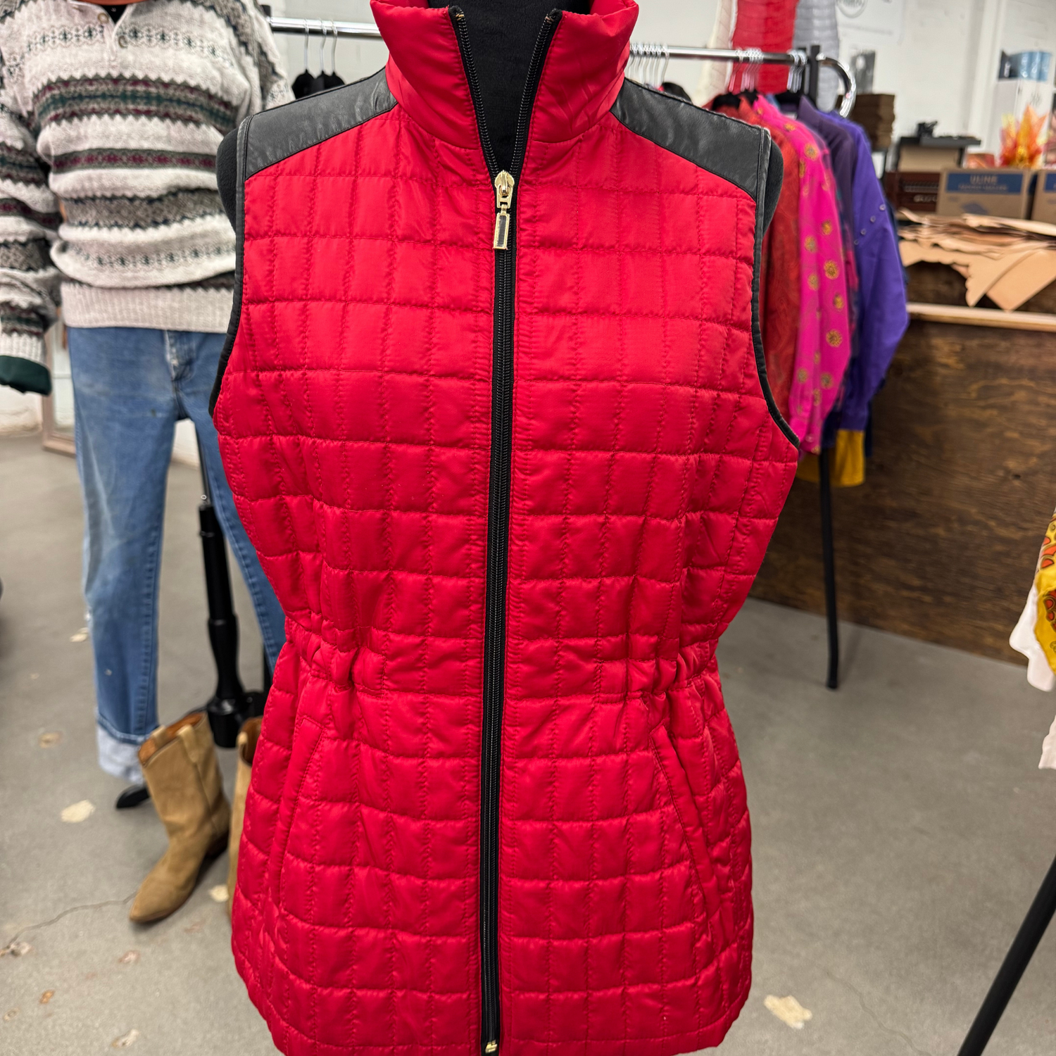 Vintage Red Quilted Vest