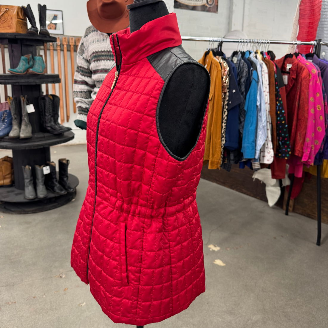 Vintage Red Quilted Vest