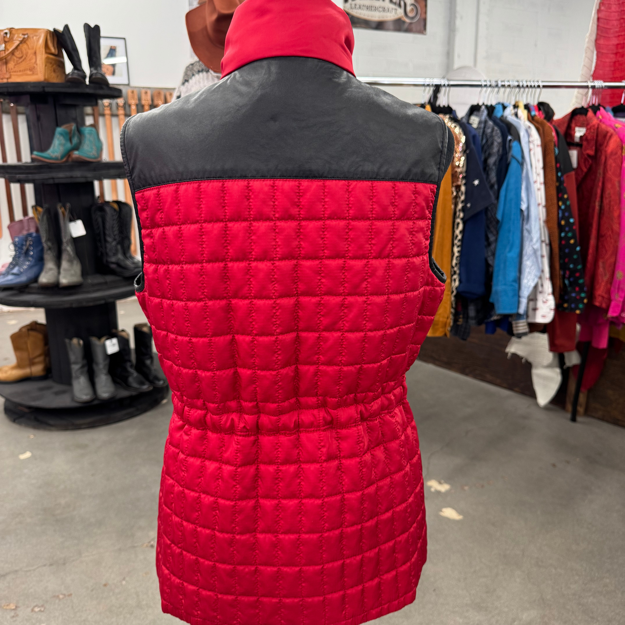 Vintage Red Quilted Vest