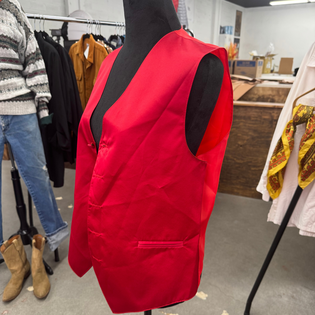 Vintage Red Tuxedo Vest