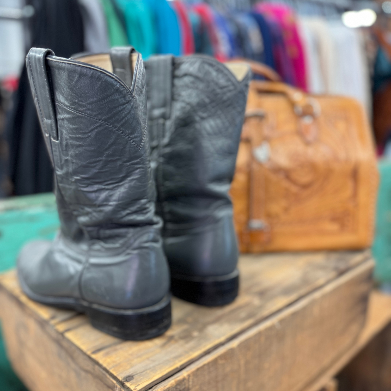 Vintage Black Diamond J Cowboy Boots