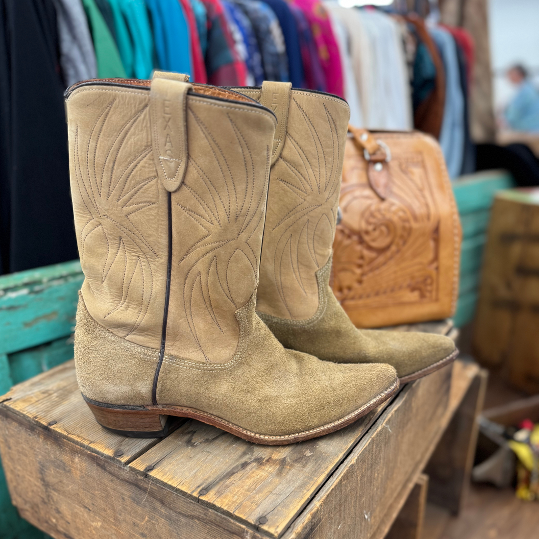 Vintage Tan Texas Boot Co Cowboy Boots