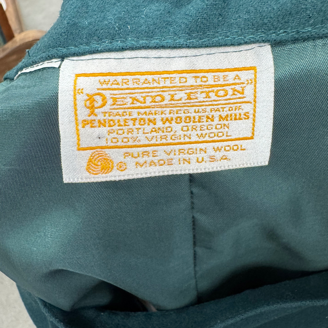 Vintage 80s Emerald Green Pendleton Wool Skirt