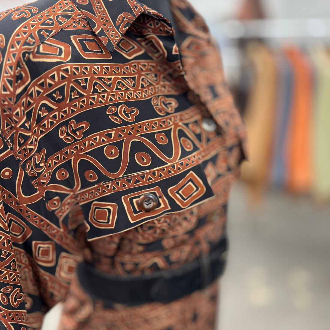 Vintage 80s Geometric Dress with Belt