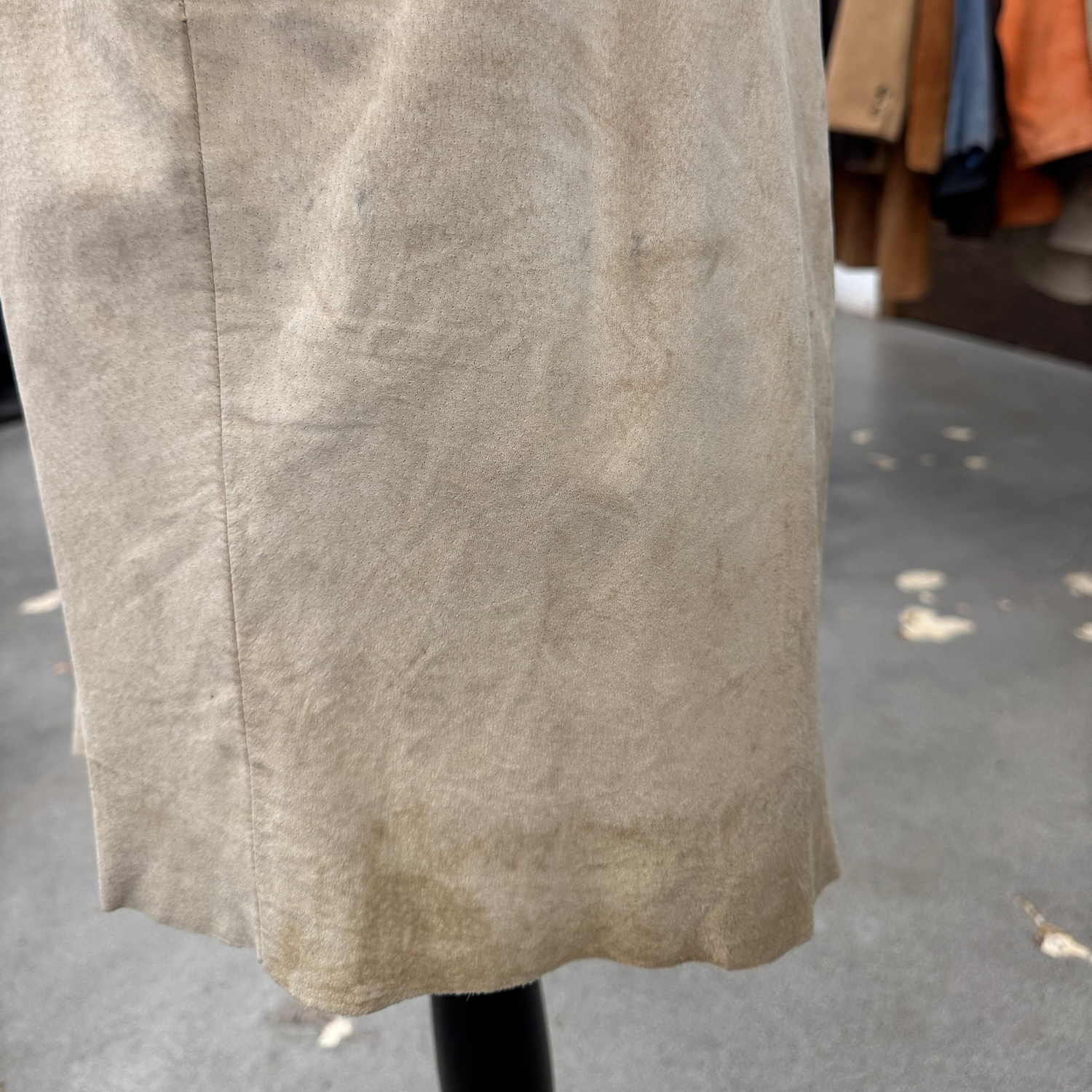 Vintage Beige Suede Skirt